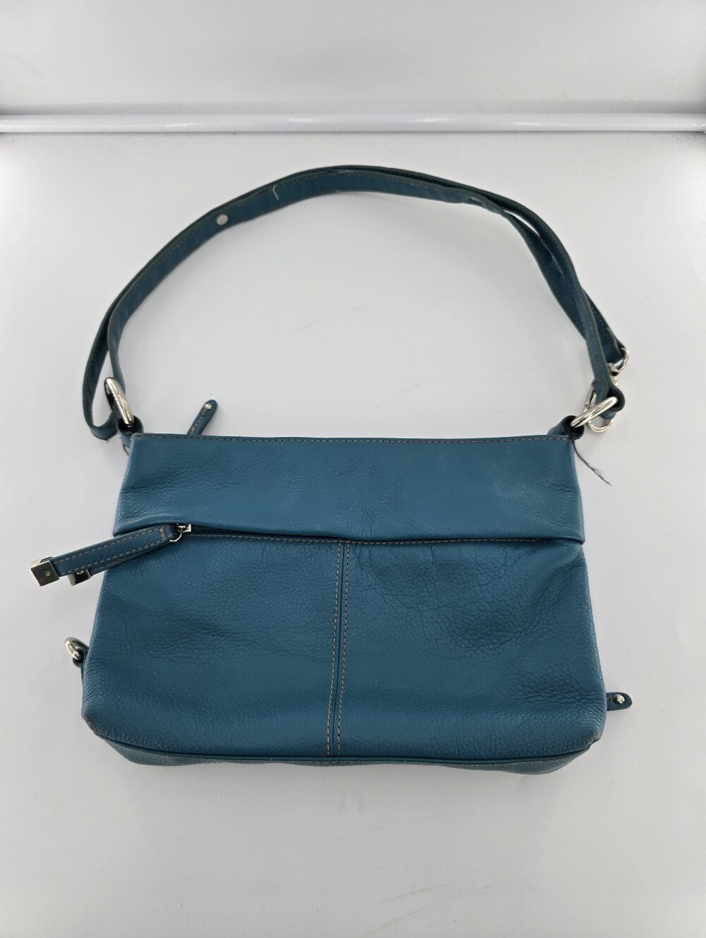 Tignanello Teal Leather Shoulder Bag -